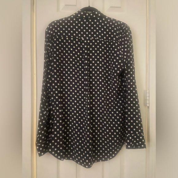 EQUIPMENT - SLIM SIGNATURE SILK SHIRT, XL, NWT - polka dots - Picture 9 of 9